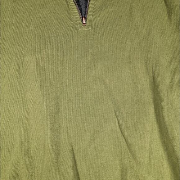 Tommy Bahama Sweater Mens Large Green Half Zip Pullover Casual Knit Cotton - Picture 2 of 5